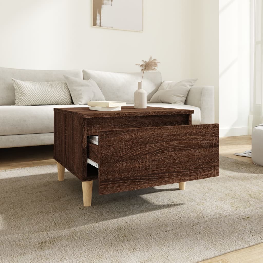 vidaXL Tables d'appoint 2 pcs Chêne marron 50x46x35 cm Bois d'ingénierie