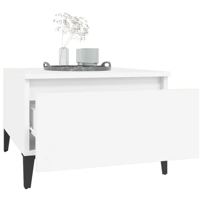 vidaXL Table d'appoint Blanc 50x46x35 cm Bois d'ingénierie