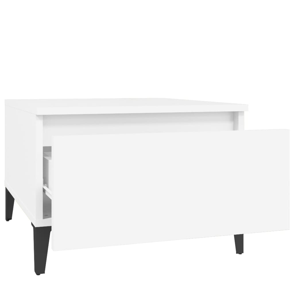 vidaXL Table d'appoint Blanc 50x46x35 cm Bois d'ingénierie