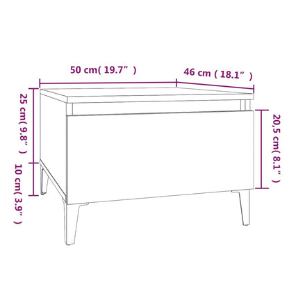 vidaXL Table d'appoint Blanc 50x46x35 cm Bois d'ingénierie