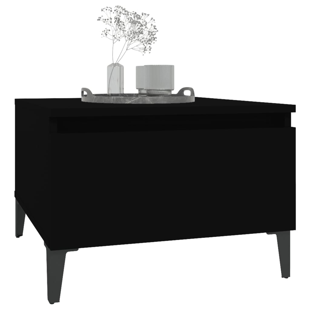vidaXL Table d'appoint noir 50x46x35 cm Bois d'ingénierie