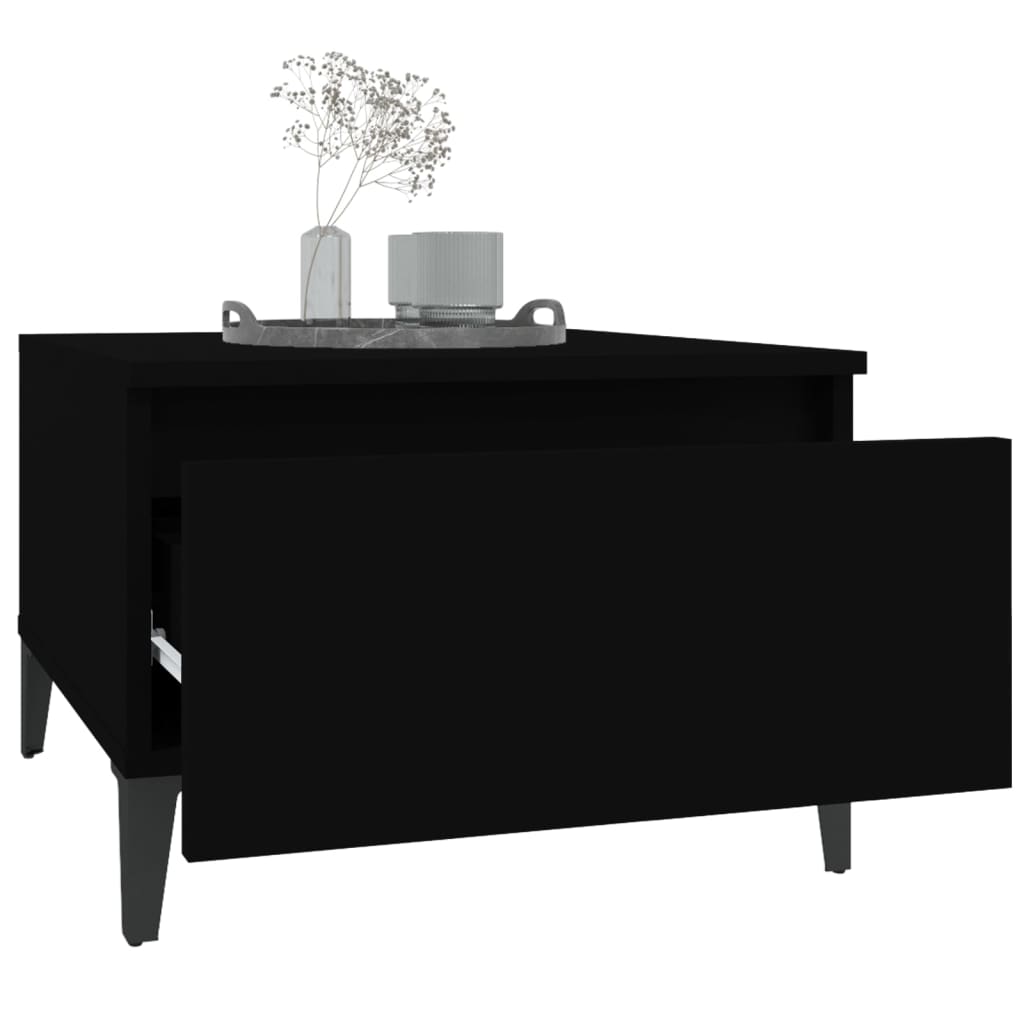 vidaXL Table d'appoint noir 50x46x35 cm Bois d'ingénierie