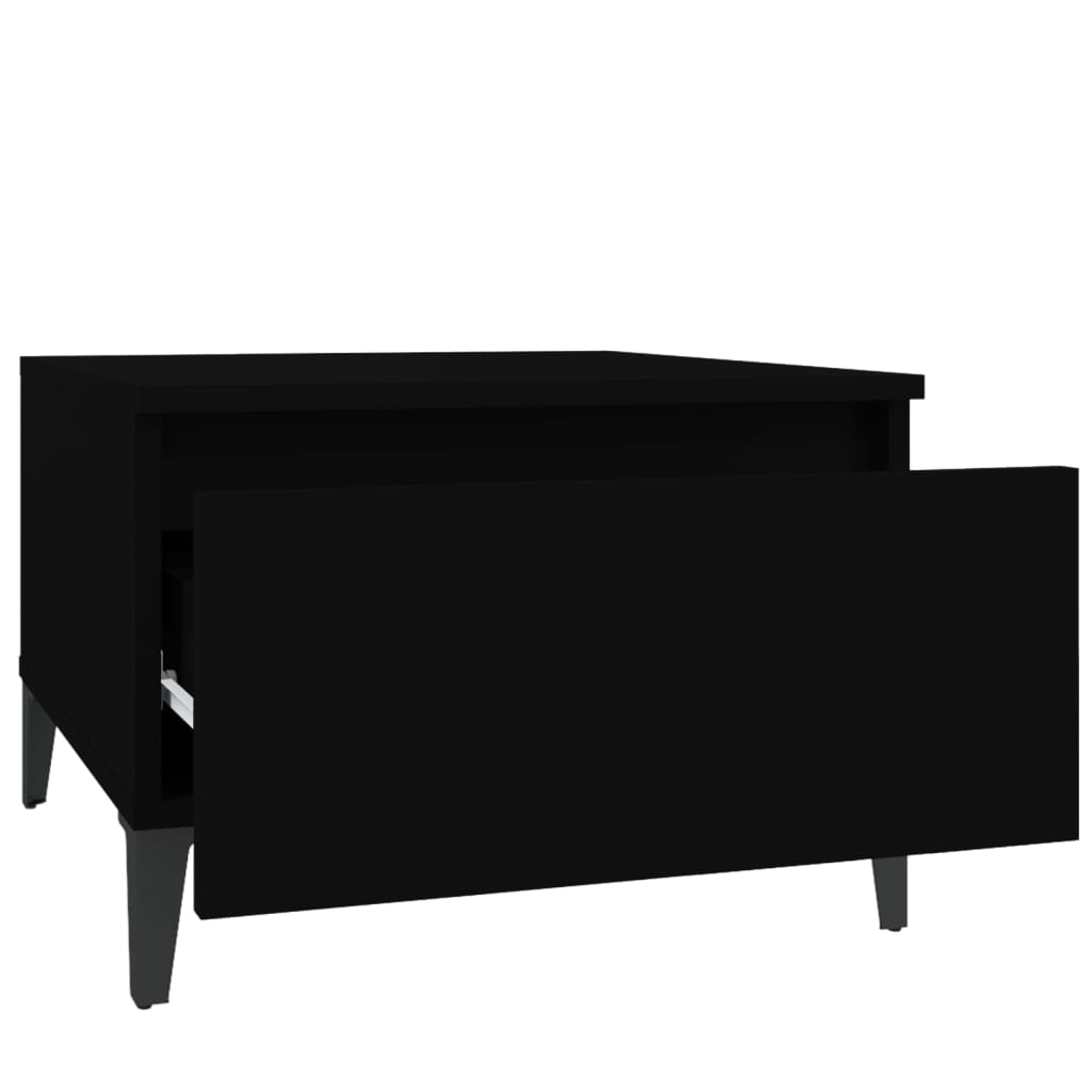 vidaXL Table d'appoint noir 50x46x35 cm Bois d'ingénierie