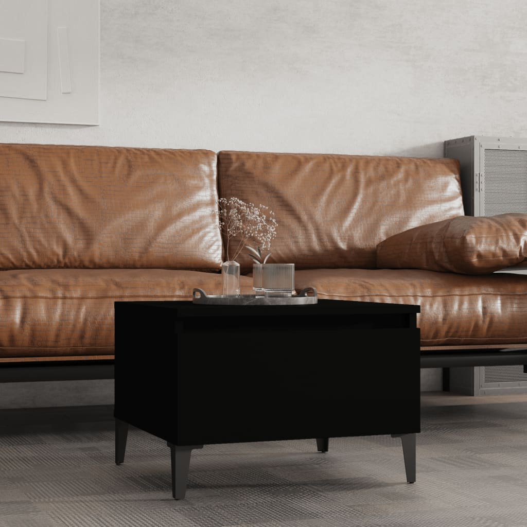 vidaXL Table d'appoint noir 50x46x35 cm Bois d'ingénierie