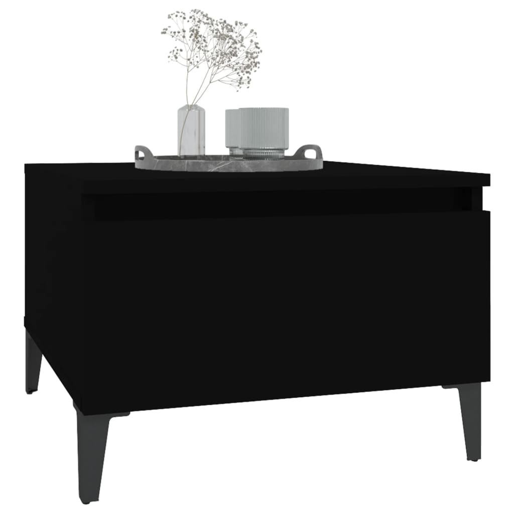 vidaXL Tables d'appoint 2 pcs Noir 50x46x35 cm Bois d'ingénierie