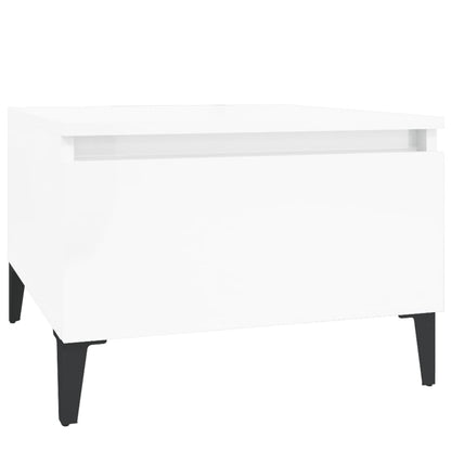 vidaXL Table d'appoint blanc brillant 50x46x35 cm en bois d'ingénierie