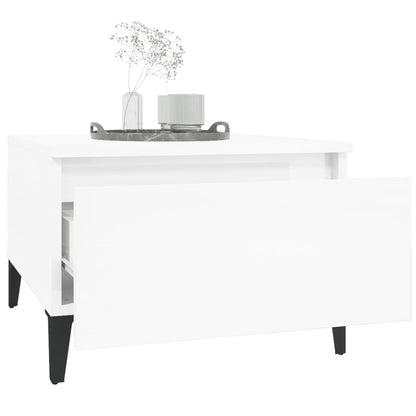 vidaXL Table d'appoint blanc brillant 50x46x35 cm en bois d'ingénierie