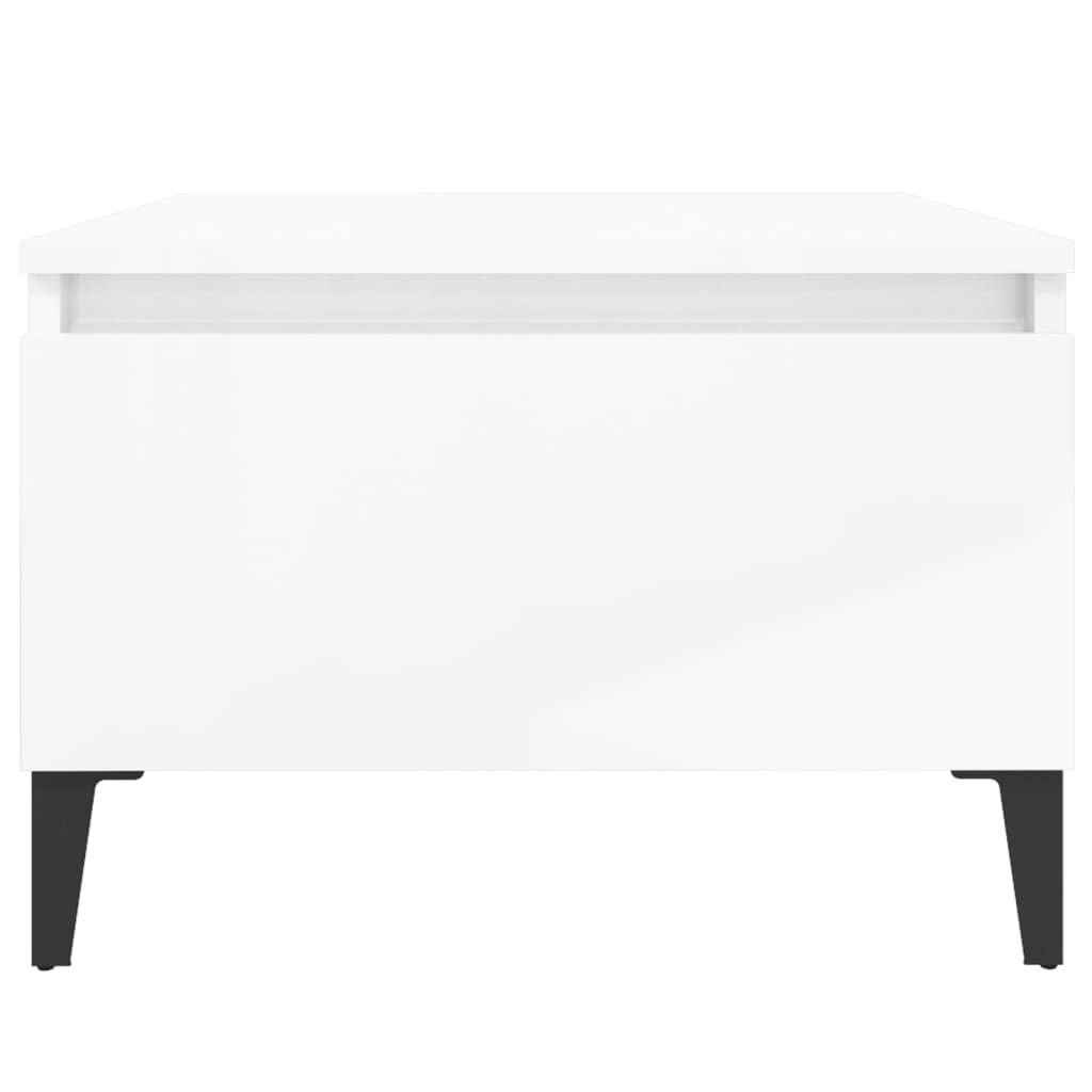 vidaXL Table d'appoint blanc brillant 50x46x35 cm en bois d'ingénierie