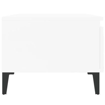 vidaXL Table d'appoint blanc brillant 50x46x35 cm en bois d'ingénierie