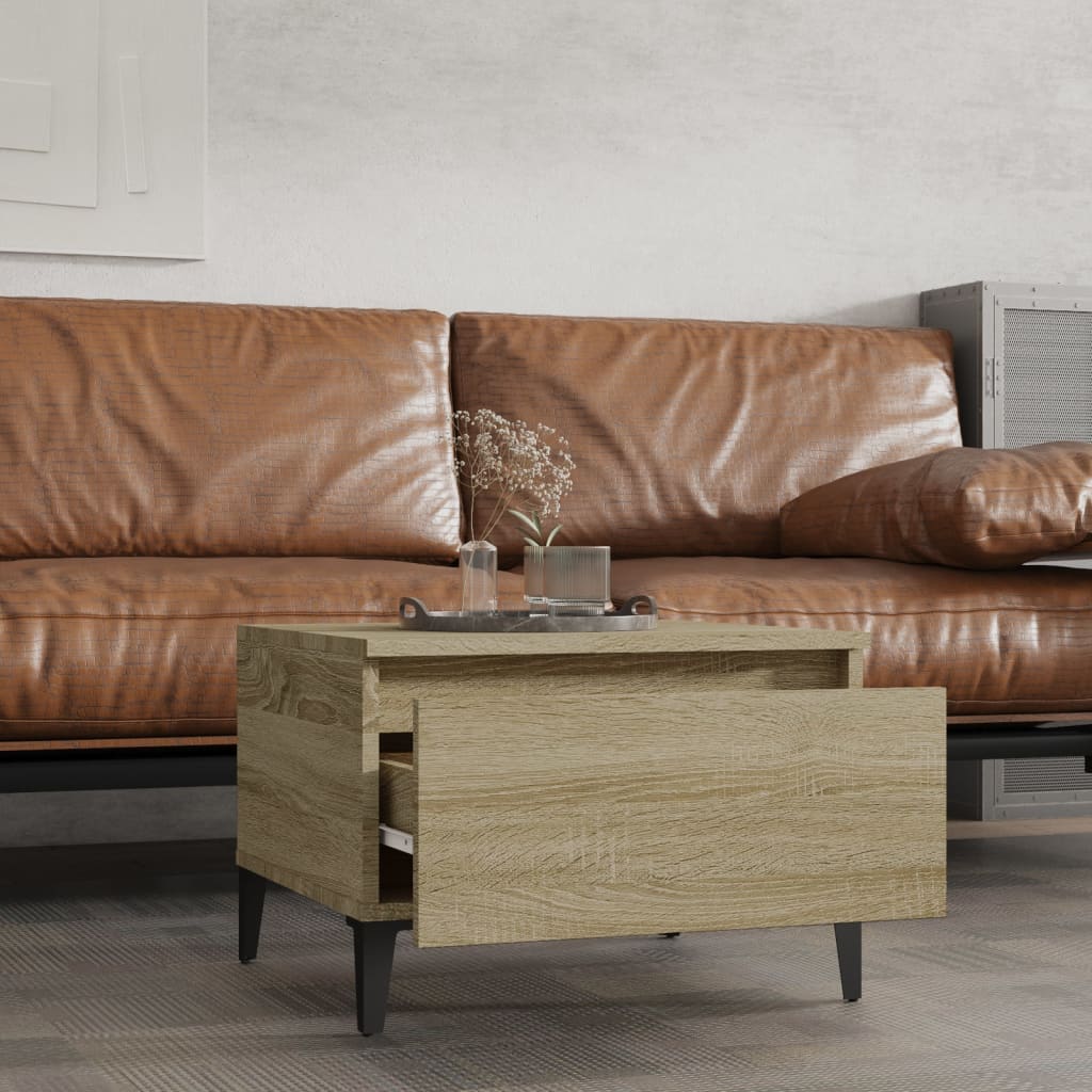 vidaXL Beistelltische 2 Stk. Sonoma-Eiche 50x46x35 cm Holzwerkstoff