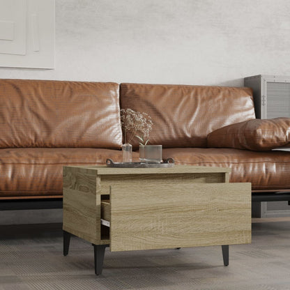 vidaXL Beistelltische 2 Stk. Sonoma-Eiche 50x46x35 cm Holzwerkstoff