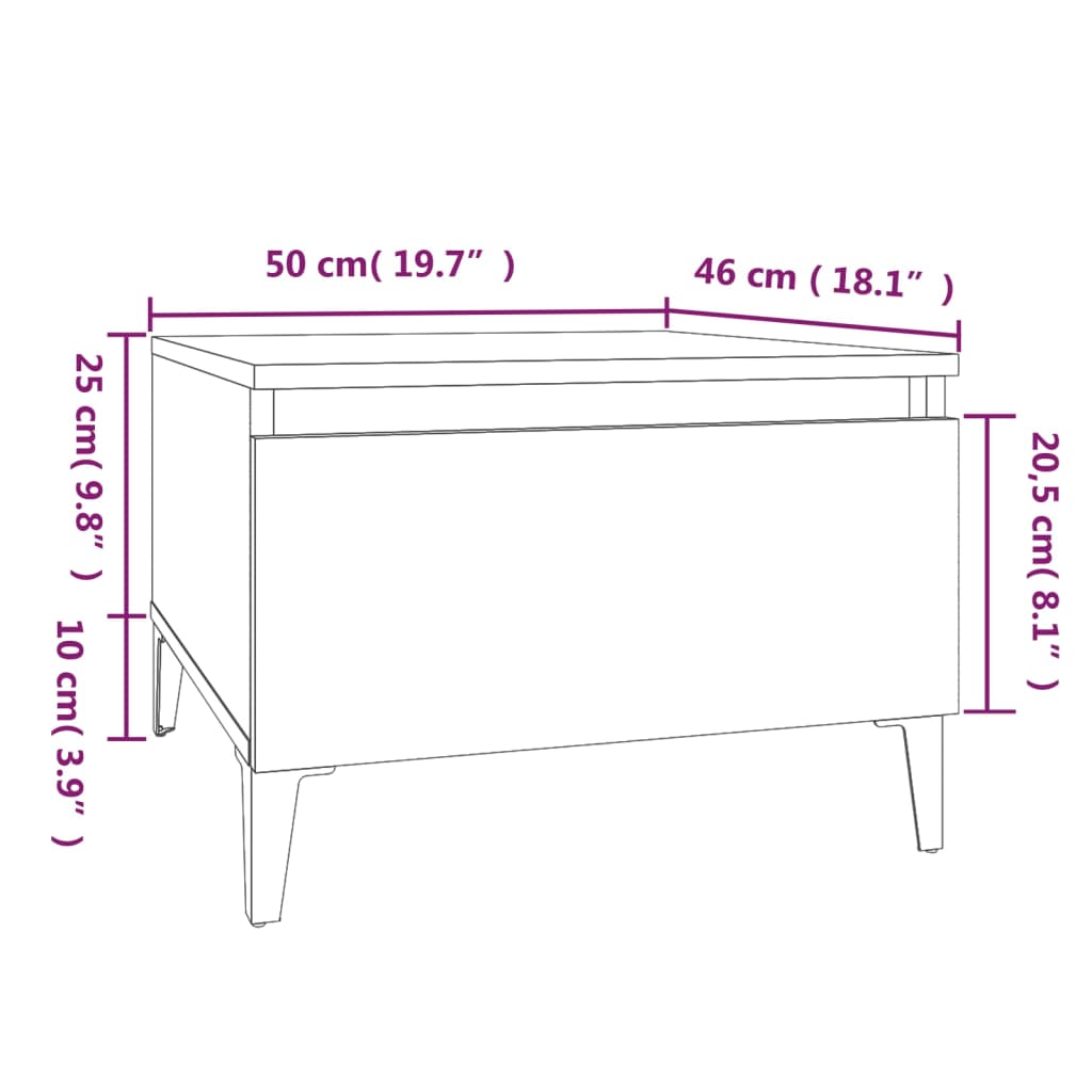 vidaXL Beistelltische 2 Stk. Sonoma-Eiche 50x46x35 cm Holzwerkstoff