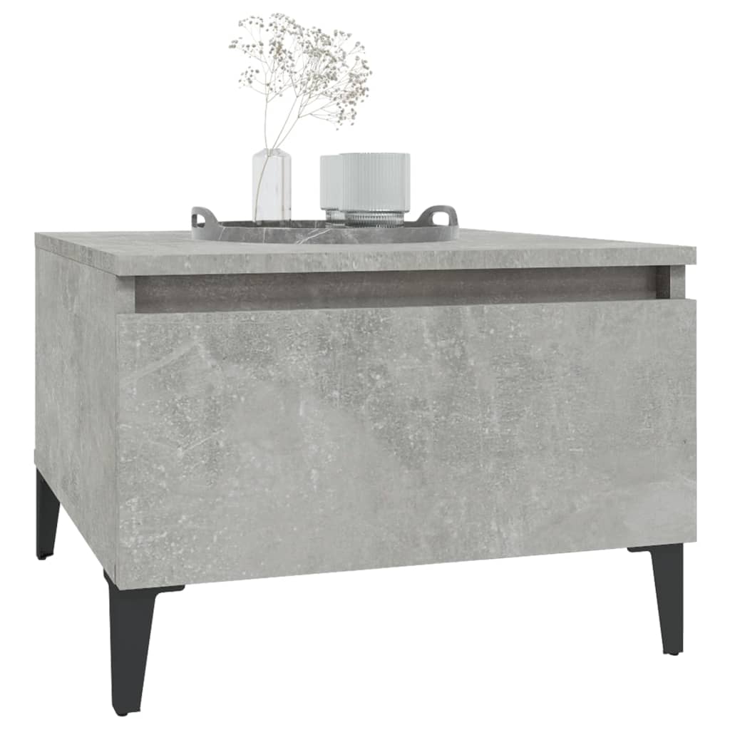 vidaXL Table d'appoint Gris béton 50x46x35 cm Bois d'ingénierie