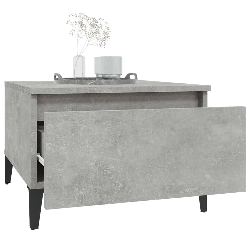 vidaXL Table d'appoint Gris béton 50x46x35 cm Bois d'ingénierie