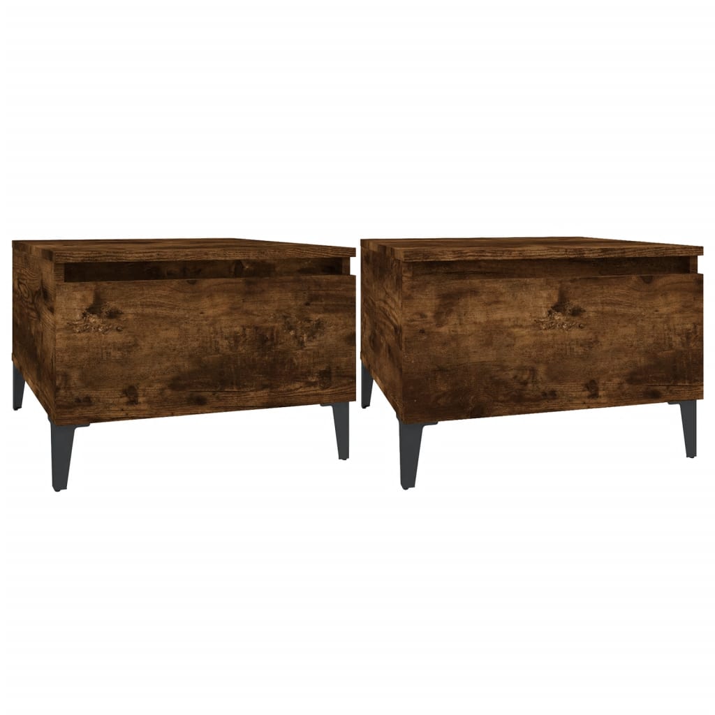 vidaXL Tables d'appoint 2 pcs Chêne fumé 50x46x35 cm Bois d'ingénierie