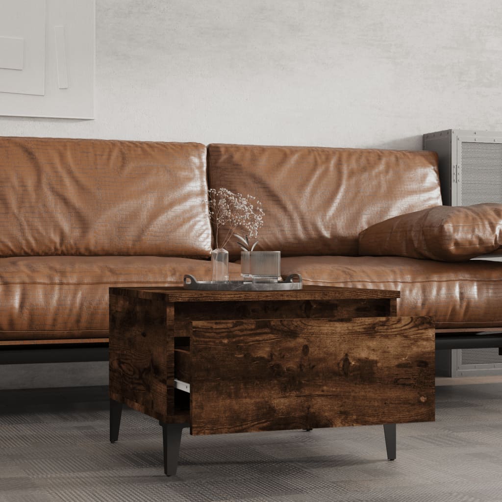 vidaXL Tables d'appoint 2 pcs Chêne fumé 50x46x35 cm Bois d'ingénierie