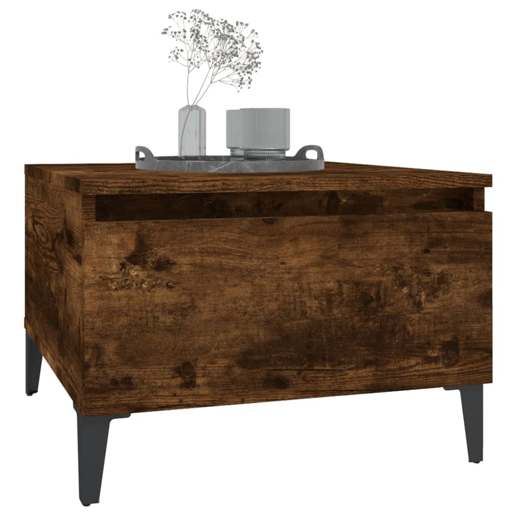 vidaXL Tables d'appoint 2 pcs Chêne fumé 50x46x35 cm Bois d'ingénierie