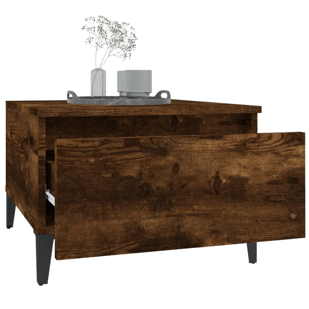 vidaXL Tables d'appoint 2 pcs Chêne fumé 50x46x35 cm Bois d'ingénierie