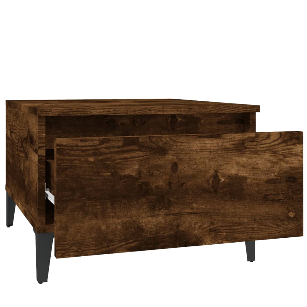 vidaXL Tables d'appoint 2 pcs Chêne fumé 50x46x35 cm Bois d'ingénierie