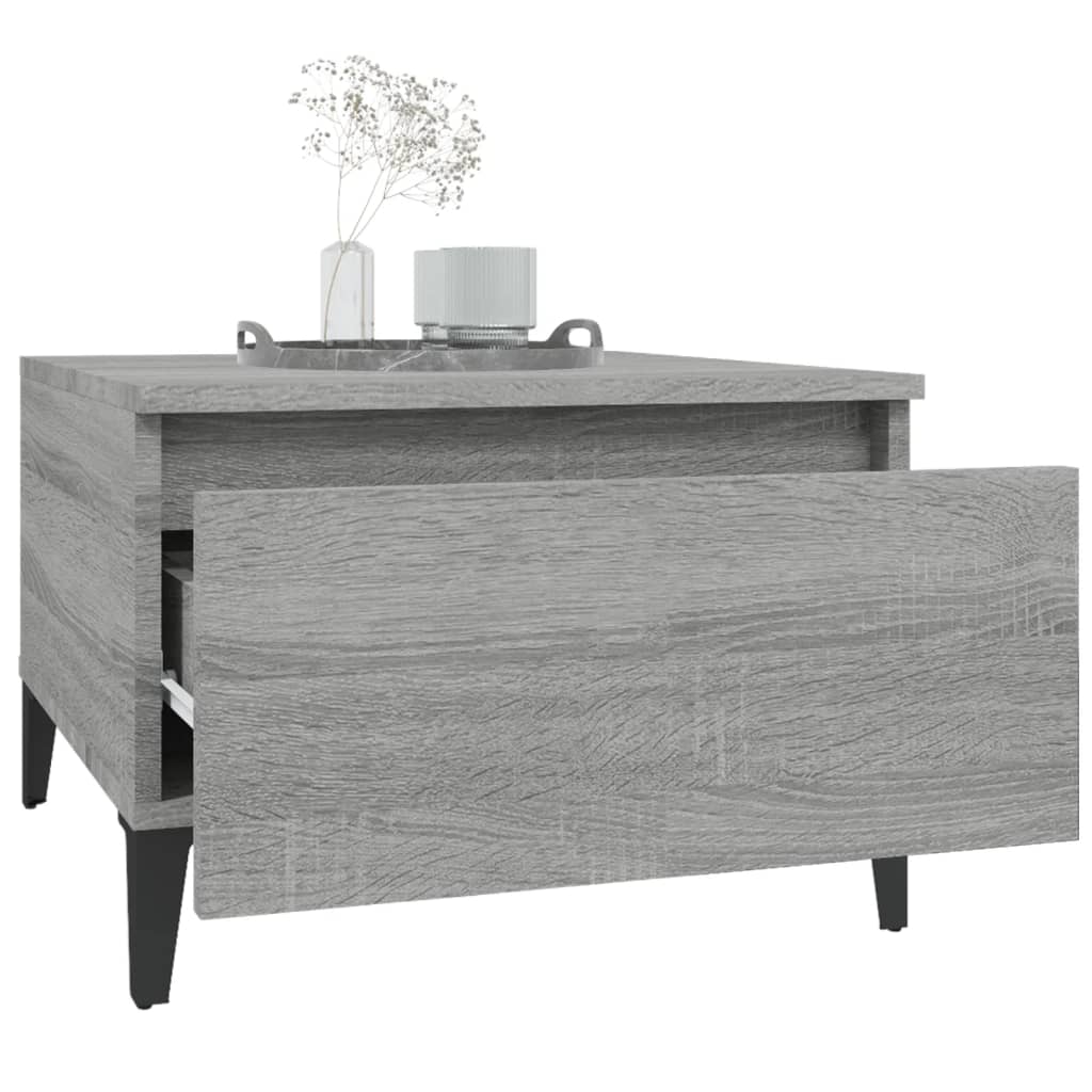 vidaXL Table d'appoint gris Sonoma 50x46x35 cm Bois d'ingénierie