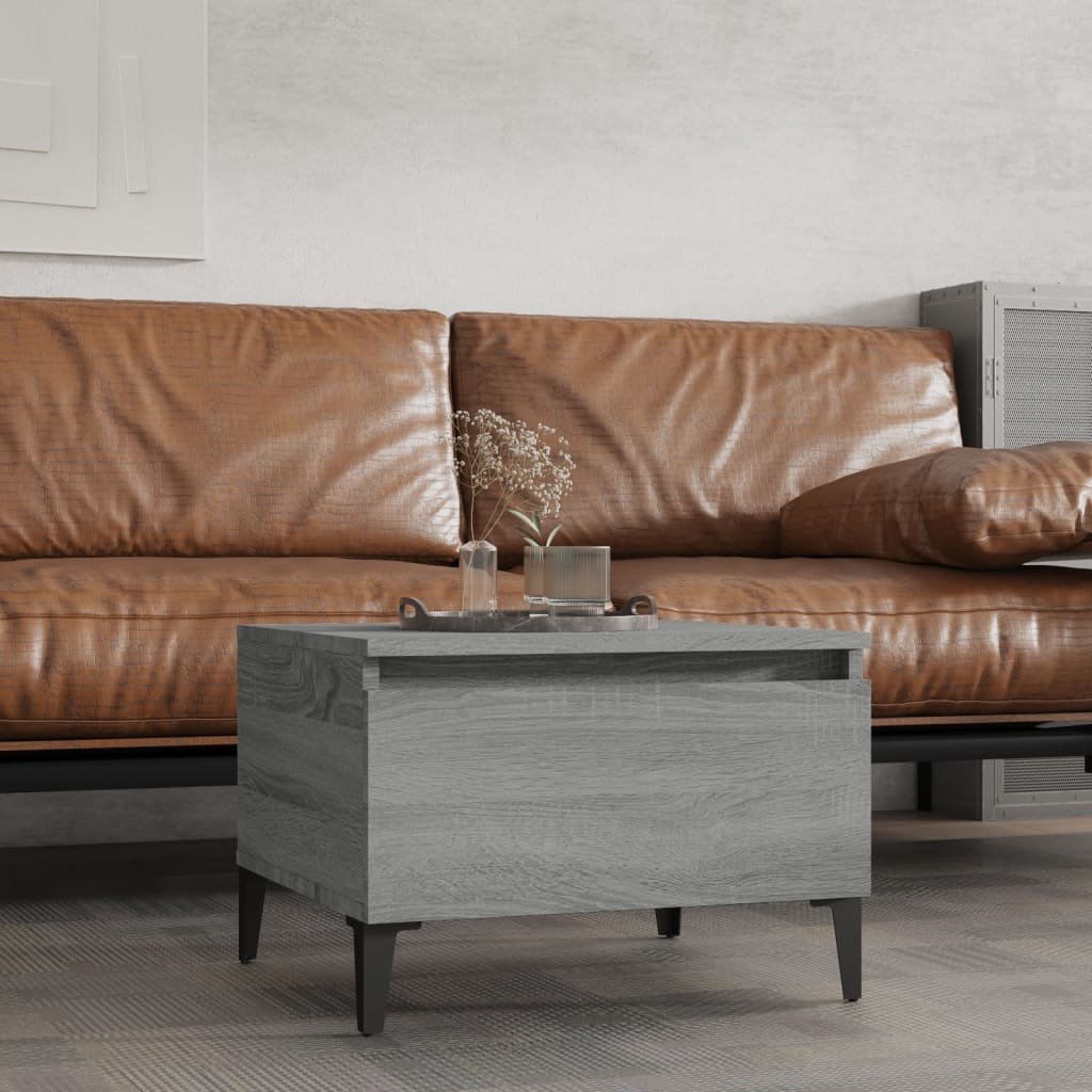 vidaXL Table d'appoint gris Sonoma 50x46x35 cm Bois d'ingénierie