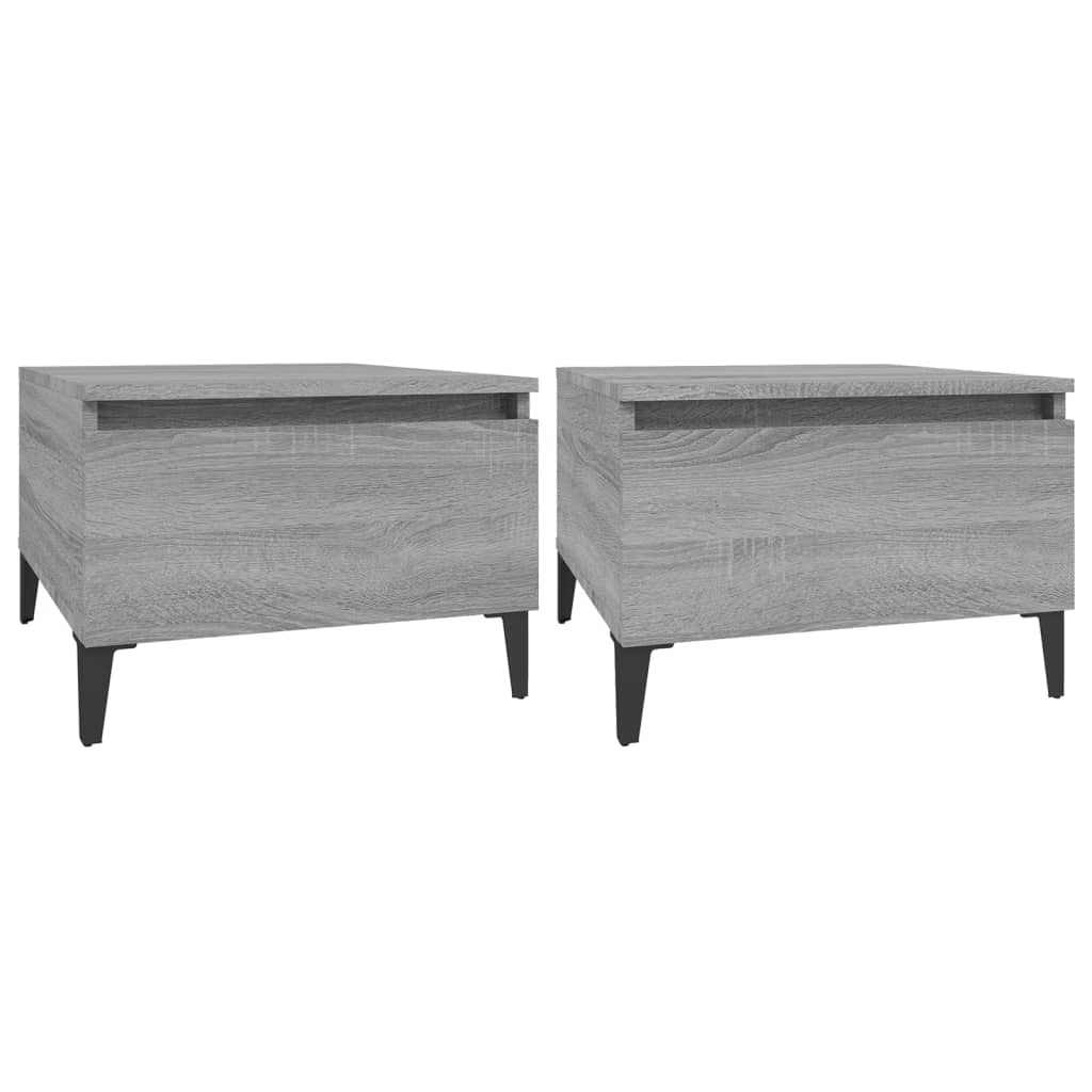 vidaXL Tables d'appoint 2 pcs Gris Sonoma 50x46x35 cm Bois d'ingénierie