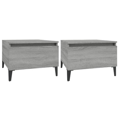 vidaXL Tables d'appoint 2 pcs Gris Sonoma 50x46x35 cm Bois d'ingénierie