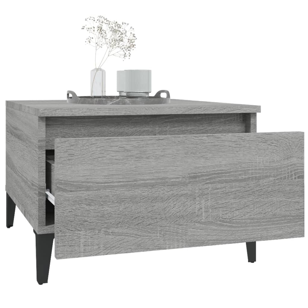 vidaXL Tables d'appoint 2 pcs Gris Sonoma 50x46x35 cm Bois d'ingénierie