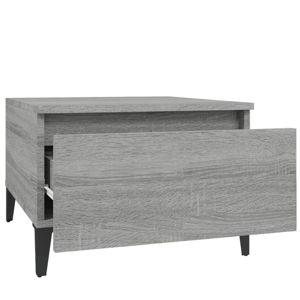 vidaXL Tables d'appoint 2 pcs Gris Sonoma 50x46x35 cm Bois d'ingénierie
