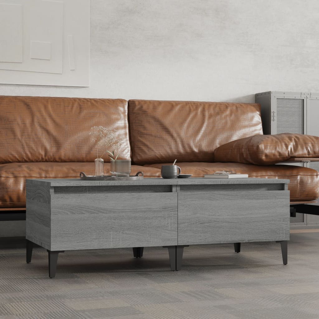 vidaXL Tables d'appoint 2 pcs Gris Sonoma 50x46x35 cm Bois d'ingénierie