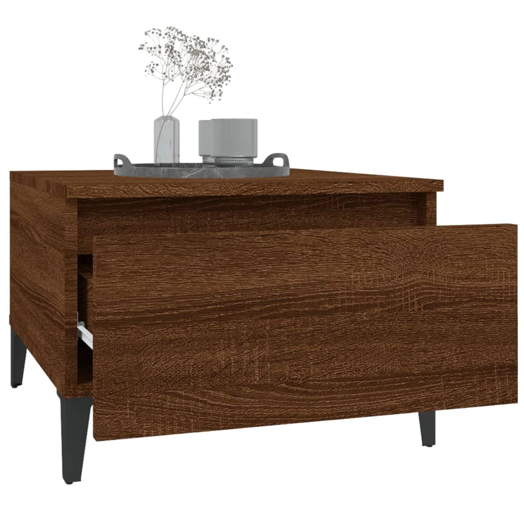 vidaXL Table d'appoint Marron aspect chêne 50x46x35 cm Bois d'ingénierie