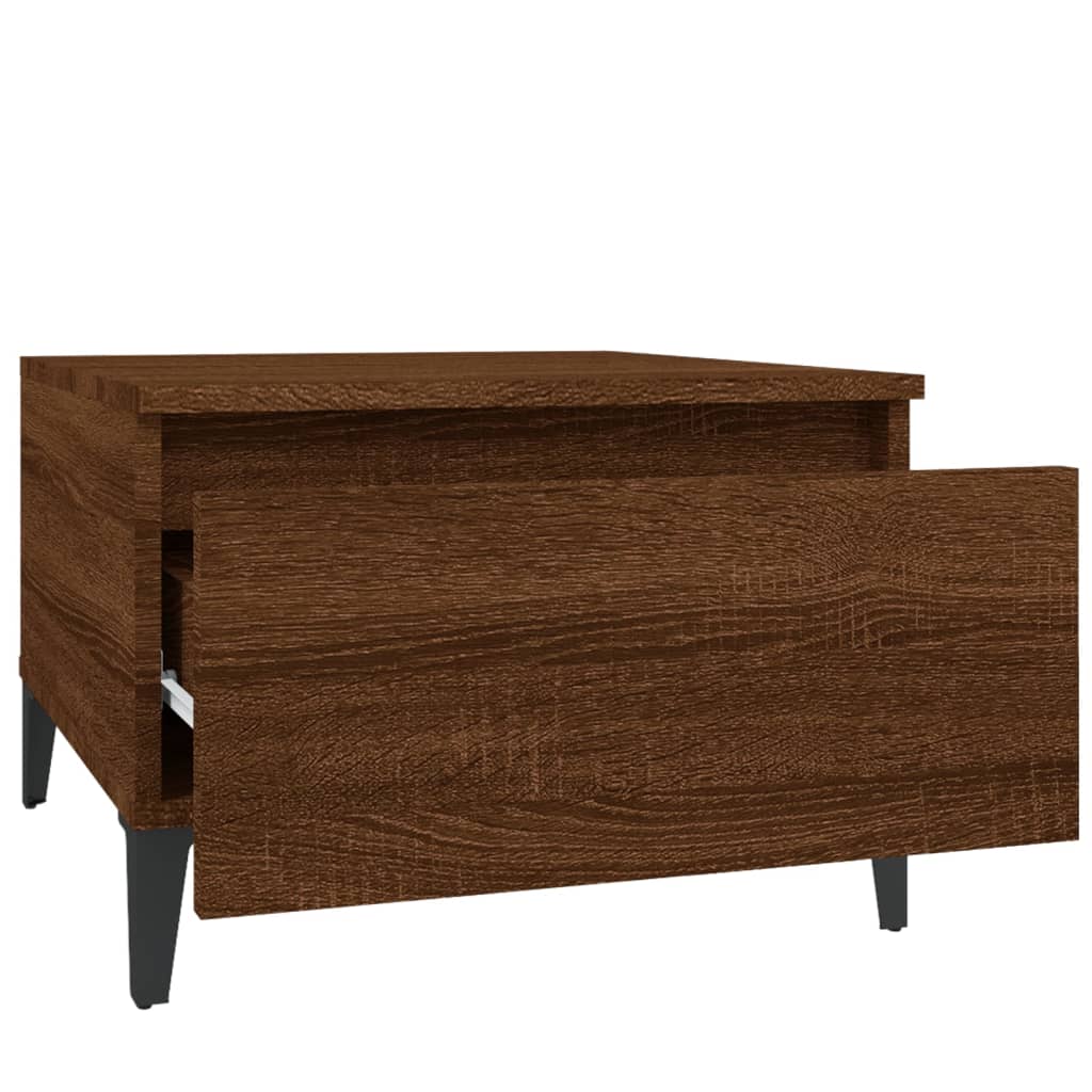 vidaXL Table d'appoint Marron aspect chêne 50x46x35 cm Bois d'ingénierie