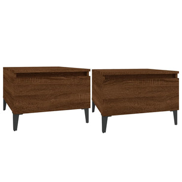 vidaXL Tables d'appoint 2 pcs Chêne marron 50x46x35 cm Bois d'ingénierie