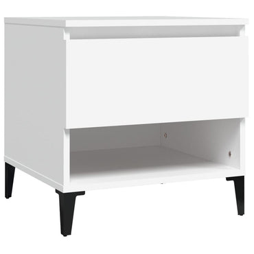 vidaXL Table d'appoint Blanc 50x46x50 cm Bois d'ingénierie