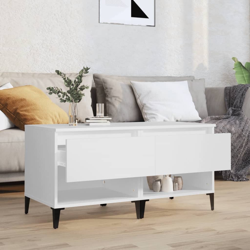 vidaXL Tables d'appoint 2 pcs Blanc 50x46x50 cm Bois d'ingénierie