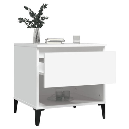 vidaXL Tables d'appoint 2 pcs Blanc 50x46x50 cm Bois d'ingénierie