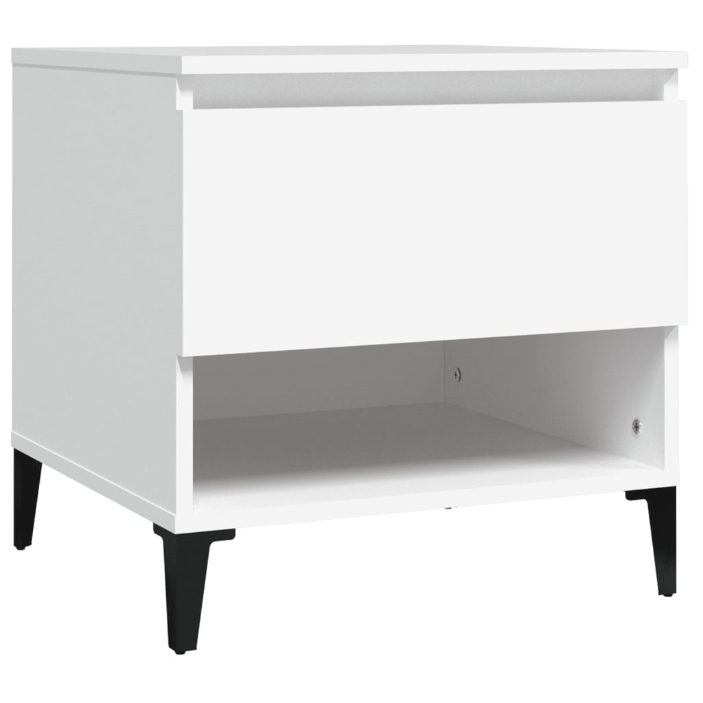 vidaXL Tables d'appoint 2 pcs Blanc 50x46x50 cm Bois d'ingénierie