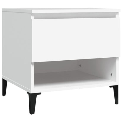 vidaXL Tables d'appoint 2 pcs Blanc 50x46x50 cm Bois d'ingénierie