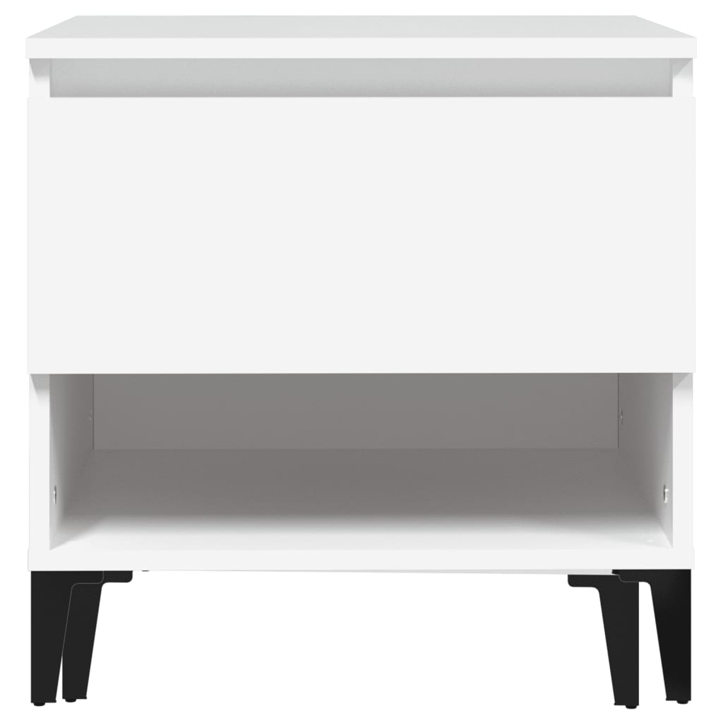 vidaXL Tables d'appoint 2 pcs Blanc 50x46x50 cm Bois d'ingénierie
