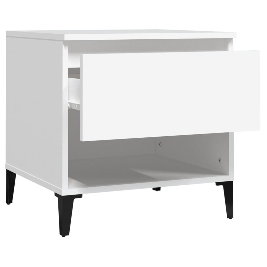 vidaXL Tables d'appoint 2 pcs Blanc 50x46x50 cm Bois d'ingénierie