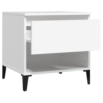 vidaXL Tables d'appoint 2 pcs Blanc 50x46x50 cm Bois d'ingénierie