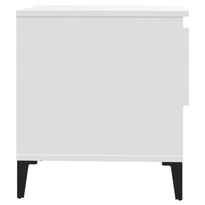 vidaXL Tables d'appoint 2 pcs Blanc 50x46x50 cm Bois d'ingénierie