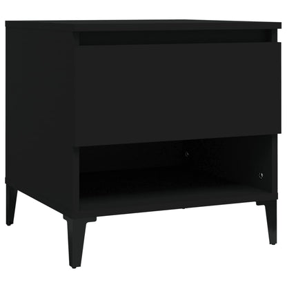 vidaXL Table d'appoint noir 50x46x50 cm Bois d'ingénierie