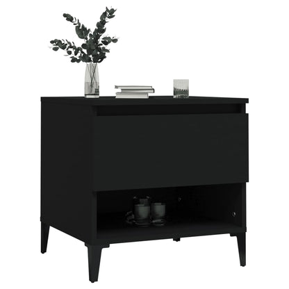 vidaXL Table d'appoint noir 50x46x50 cm Bois d'ingénierie