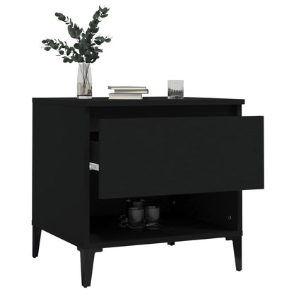 vidaXL Table d'appoint noir 50x46x50 cm Bois d'ingénierie