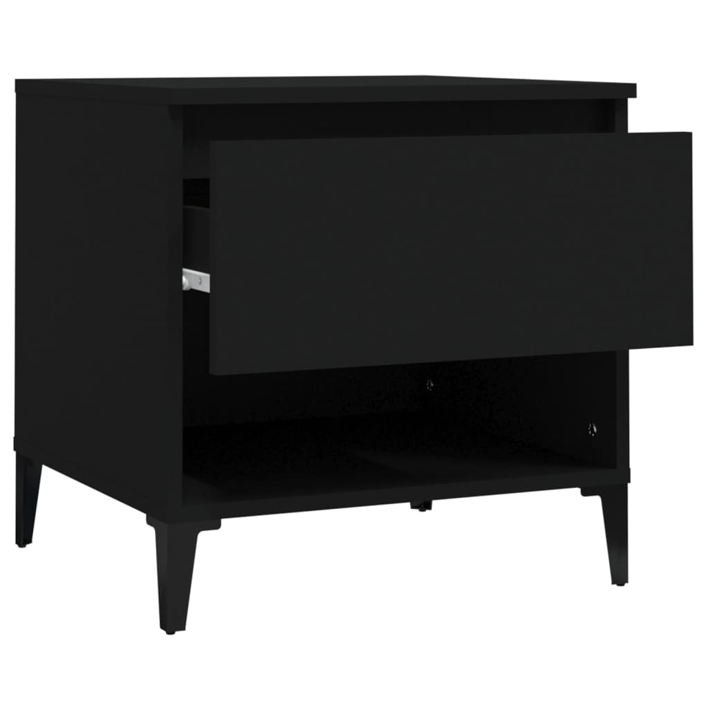 vidaXL Table d'appoint noir 50x46x50 cm Bois d'ingénierie
