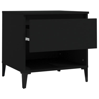 vidaXL Table d'appoint noir 50x46x50 cm Bois d'ingénierie