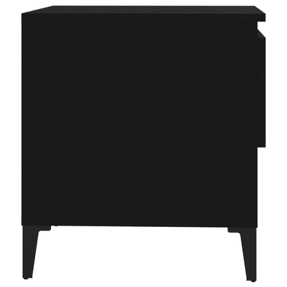 vidaXL Table d'appoint noir 50x46x50 cm Bois d'ingénierie