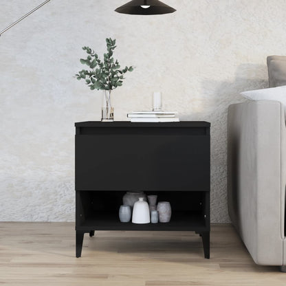 vidaXL Table d'appoint noir 50x46x50 cm Bois d'ingénierie