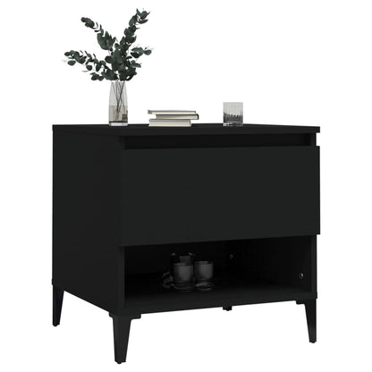 vidaXL Tables d'appoint 2 pcs Noir 50x46x50 cm Bois d'ingénierie